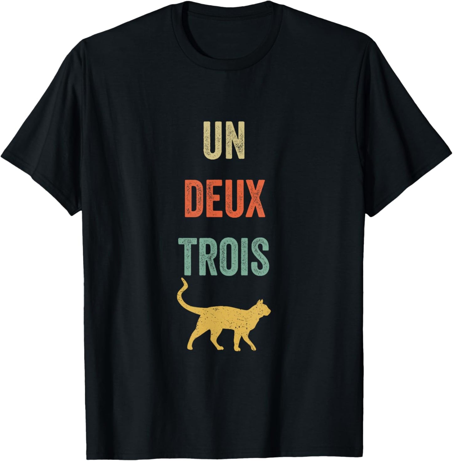 Un Deux Trois Cat Cute Vintage French Pun Cat Lovers Gift T-Shirt