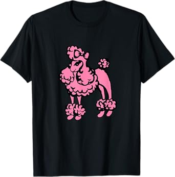 Retro Pink Poodle T-Shirt T-Shirt