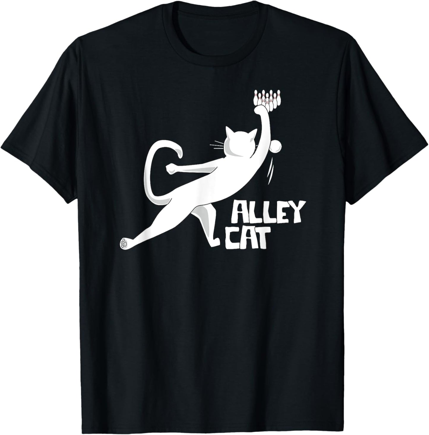 Cute "Alley Cat" Bowling Design for Cat Pun Loving Bowlers T-Shirt