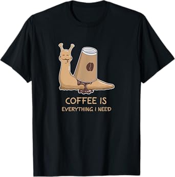 Coffee Cup Agate Snail Shell Pet Animal Funny Apparel T-Shirt
