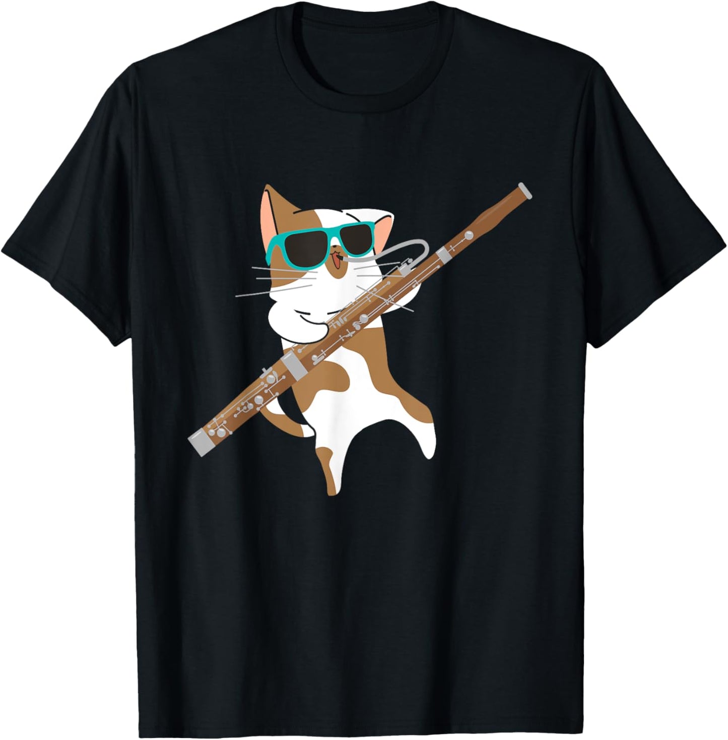 Cat Playing Bassoon Player Bassoonist Musician T-Shirt