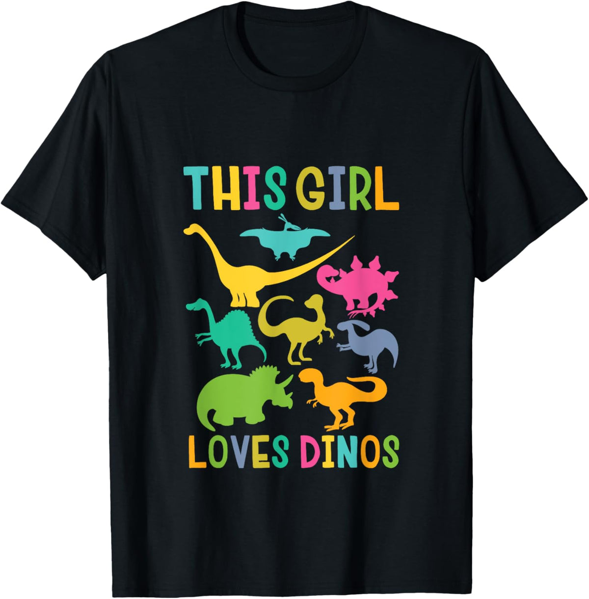 Cute Girls Dinosaur Shirt Girl Gift Tshirt Kids Love Dinos T-Shirt