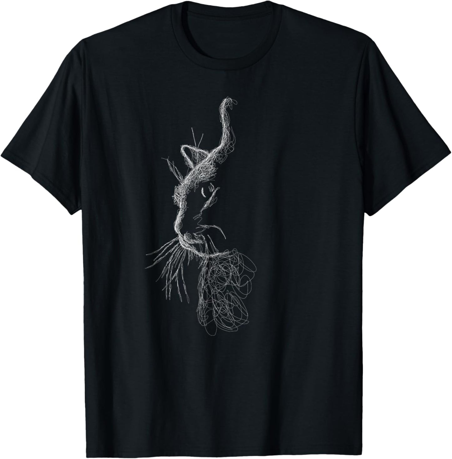 Cute Cat scribble art sketch for kitten lover Kitty cats T-Shirt