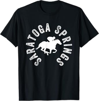 Saratoga Springs New York Horse Racing Jockey T-Shirt
