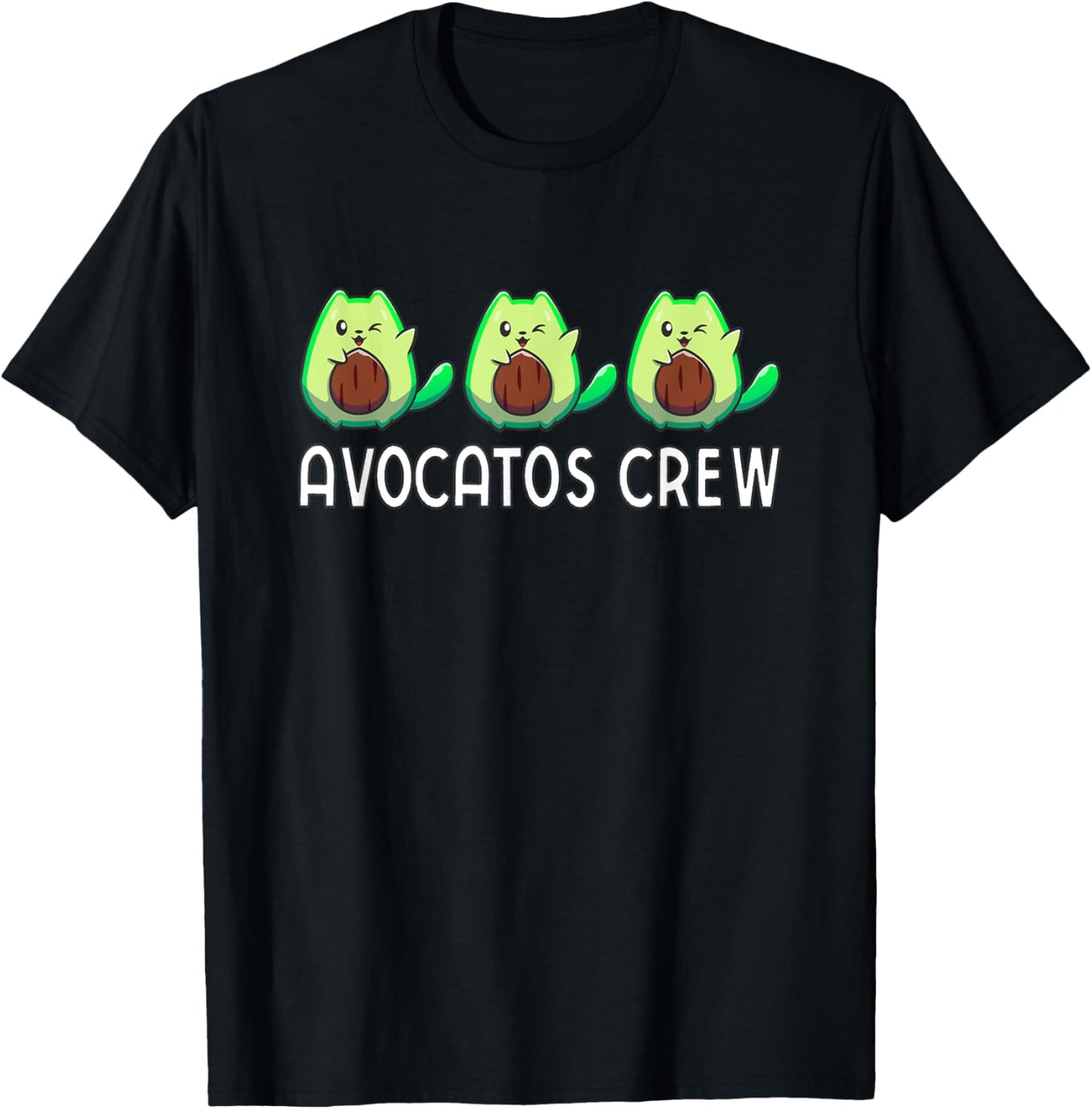 Avocado Cat Avocato Crew Avogato Cat Vegan T-Shirt