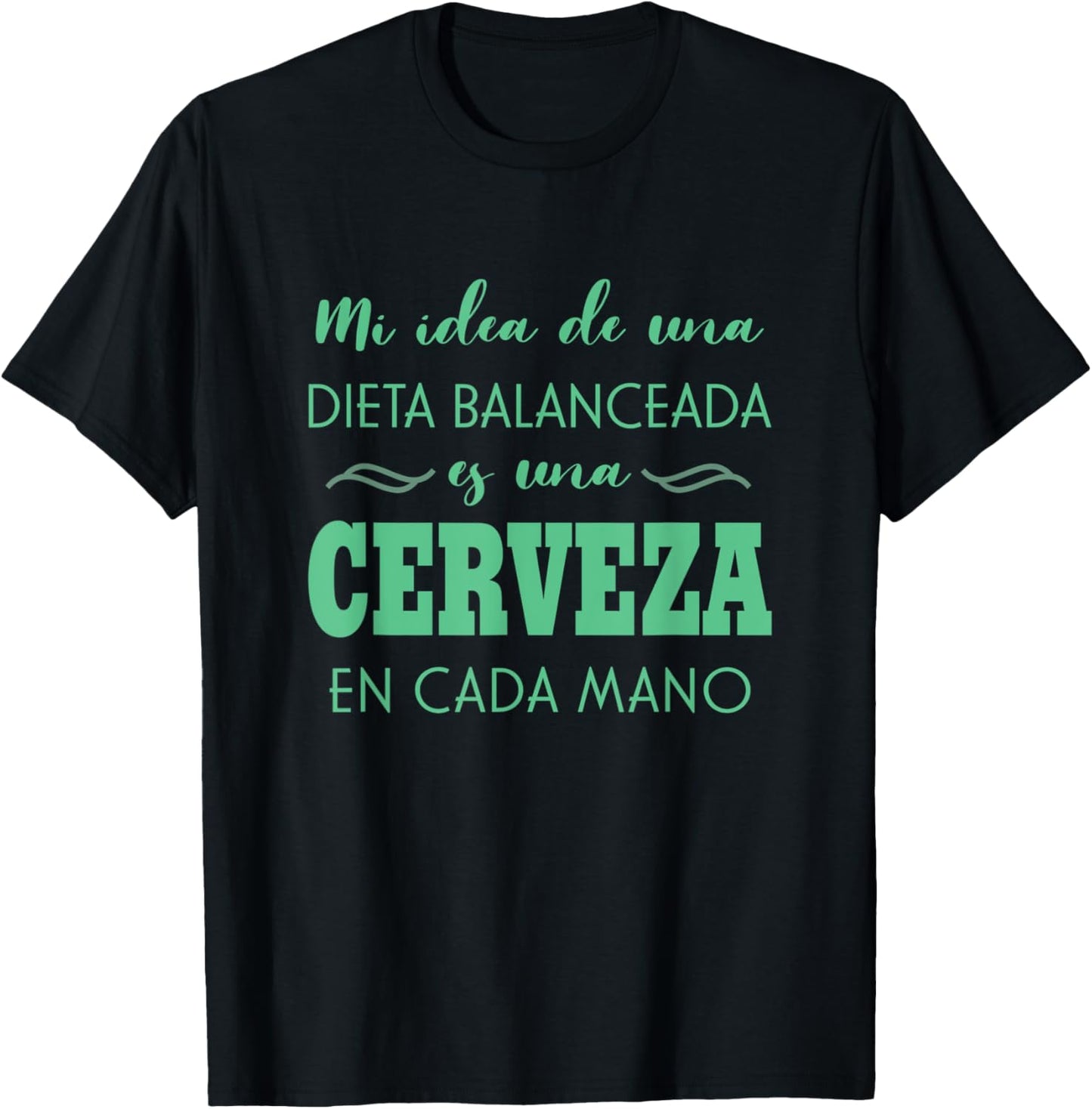 Dieta Balanceada Dos Cervezas Funny Beer drinking in Spanish T-Shirt