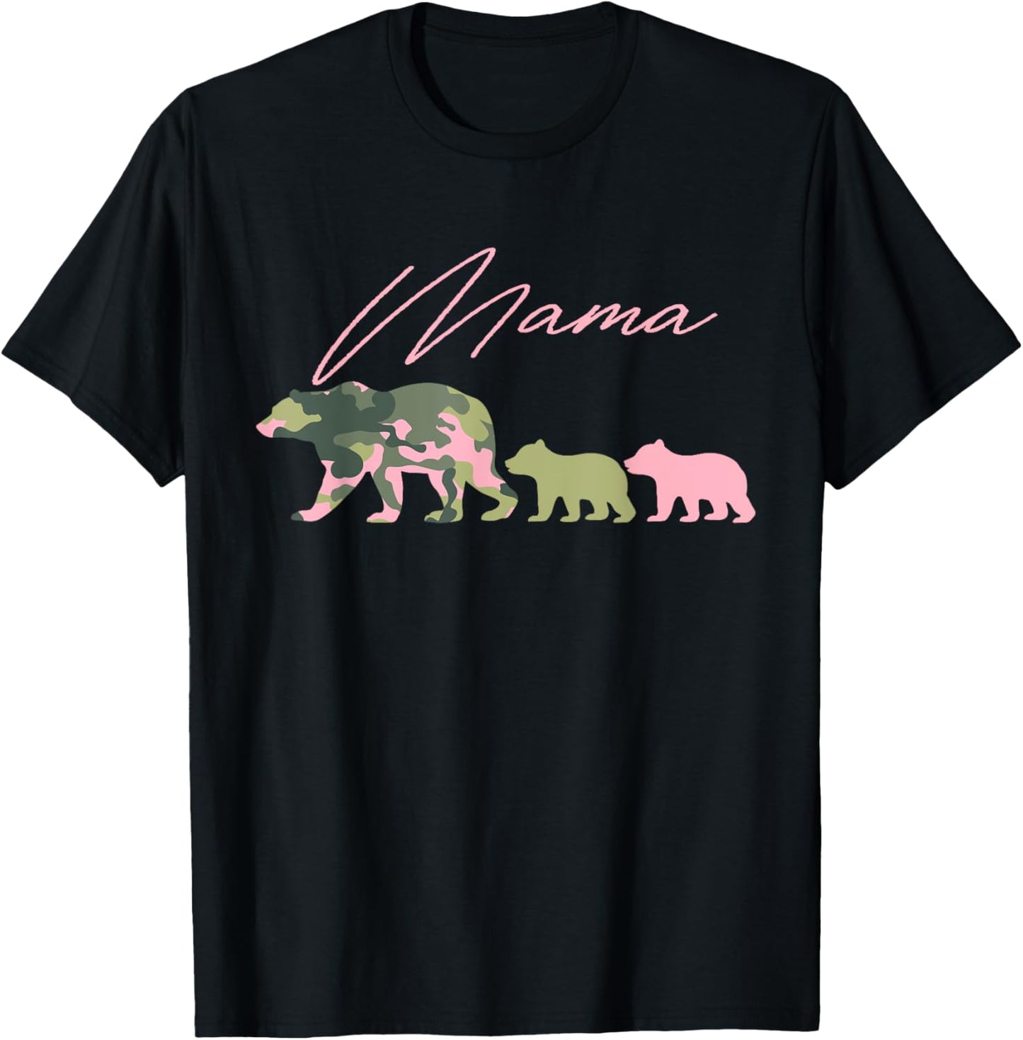Camo Mama Bear Shirt, Mama Bear and 2 Cubs, Mom of 2 T-Shirt