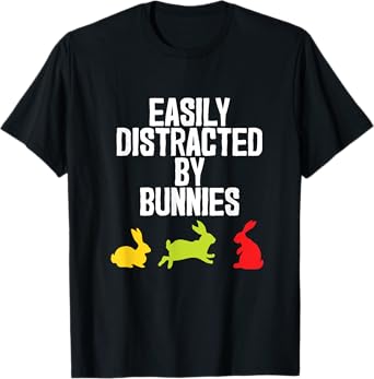 Distracted Funny Bunny Rabbit Retro Gift T-Shirt
