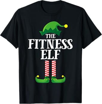 Fitness Elf Matching Family Group Christmas Party Pyjamas T-Shirt