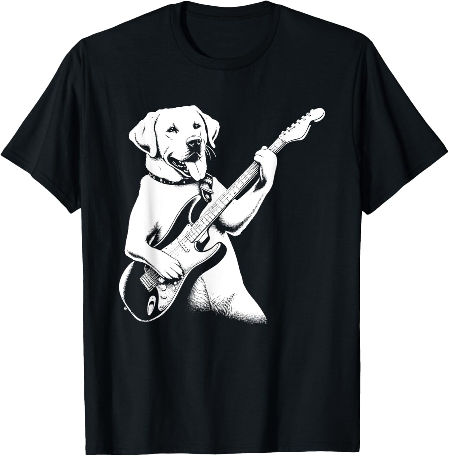 Labrador Dog Playing Electric Guitar Rock Star Guitarist T-Shirt