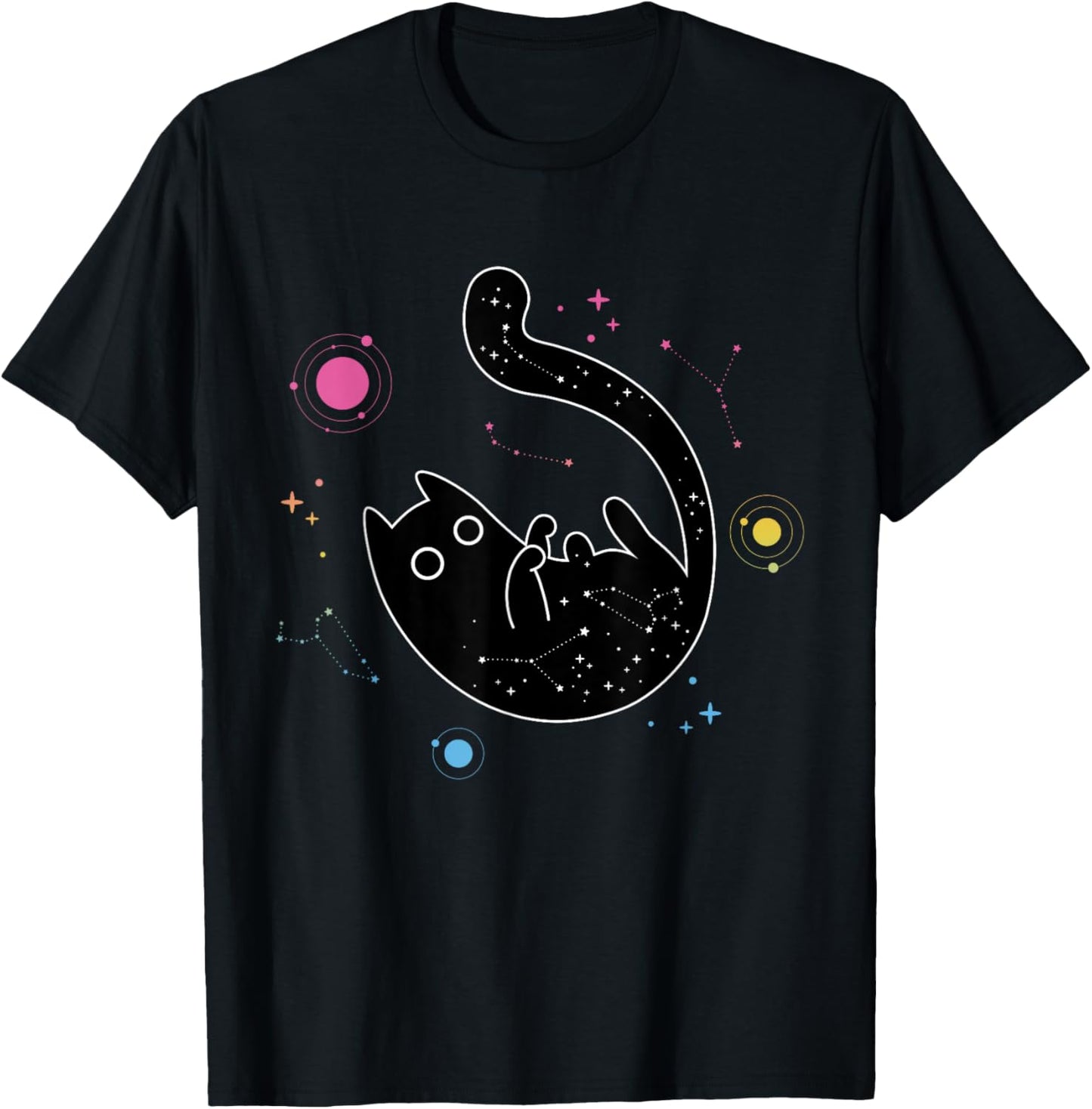 Pansexual Cat Galaxy Space LGBT Gay Pan Pride Flag, LGBTQ T-Shirt