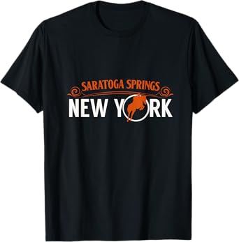 Saratoga Springs New York Horse Racing Jockey T-Shirt