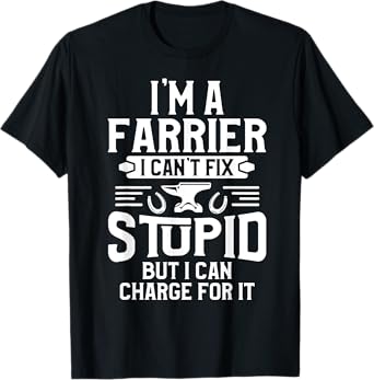 Farrier Charge Horseshoe Hoof Trimming Equine Shoeing T-Shirt