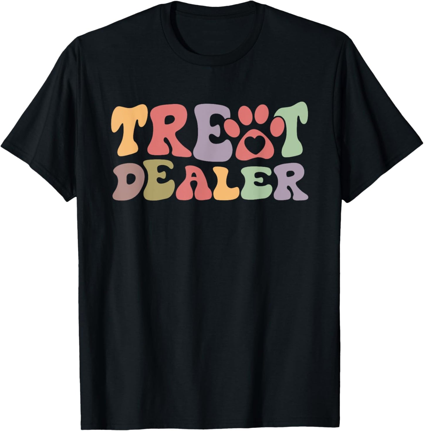 Retro Groovy Treat Dealer Dogs Owner Treats Pet Dog Lover T-Shirt