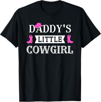 Girls Cow Girl Horse Riding Western Howdy Daddy's Cowgirl T-Shirt