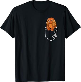 Funny Pocket Ruby Cavalier King Charles Spaniel Lover T-Shirt