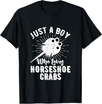Just A Boy Who Loves Horseshoe Crabs Xiphosura Encycloart T-Shirt