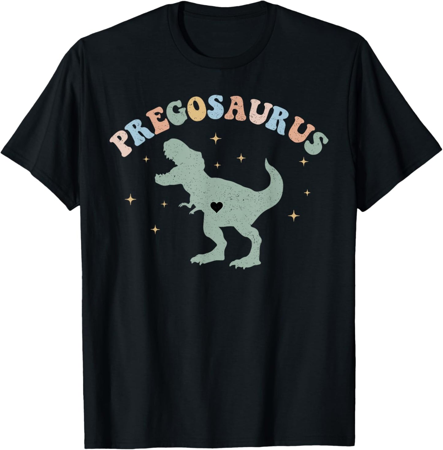 Retro Pregosaurus Pregnant Dinosaur Pregnancy Announcement T-Shirt