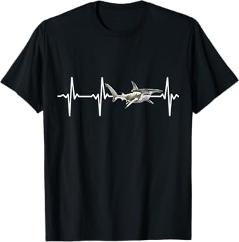 Great Hammerhead Shark Heartbeat Shark Lovers T-Shirt