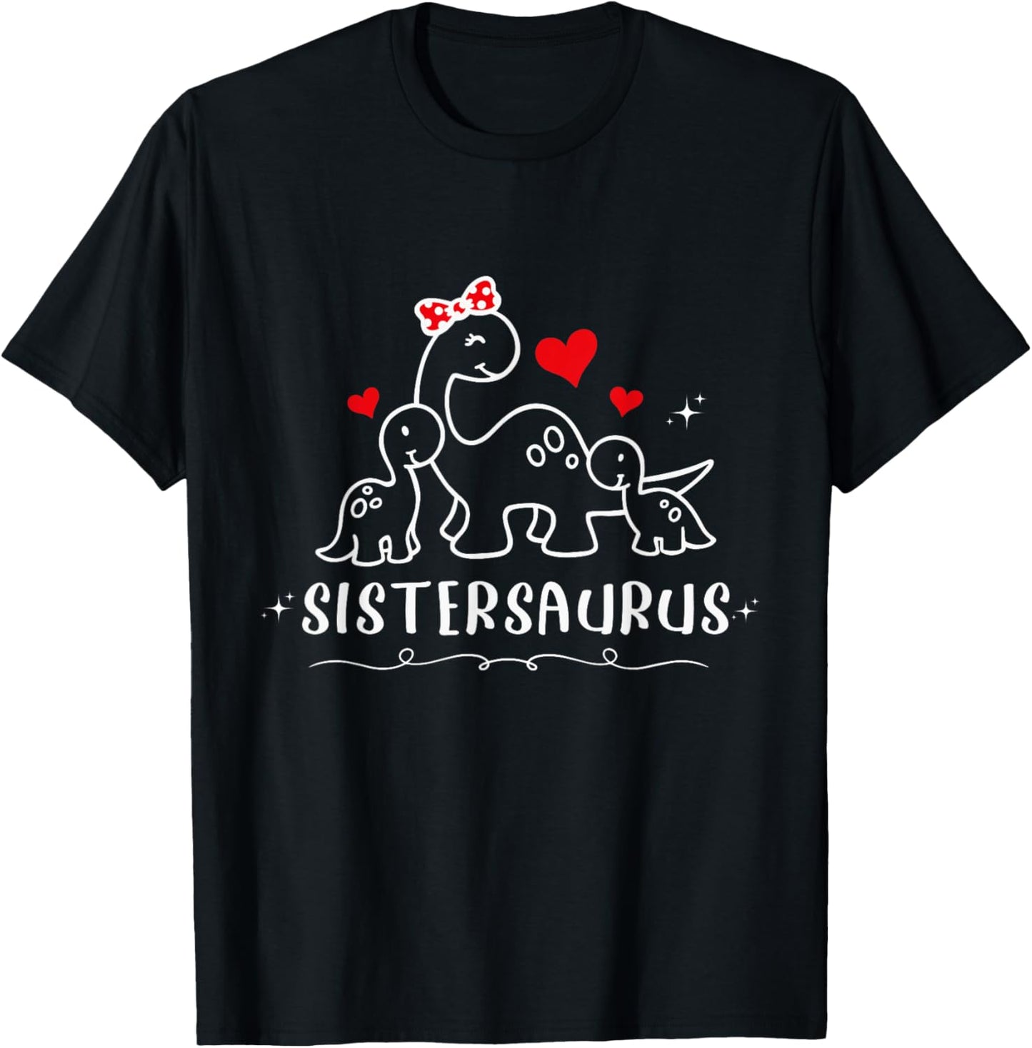 Sistersaurus Girls Birthday Dinosaur 2 Siblings Kids Dino T-Shirt
