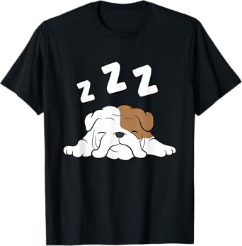 English Bulldog Sleeping Bulldog Pajama Funny Bulldog T-Shirt