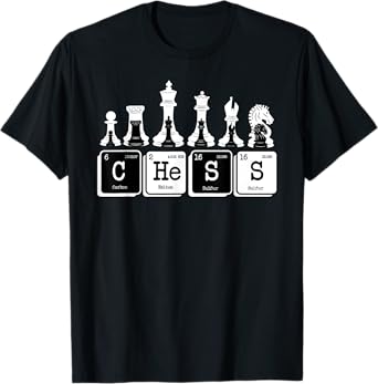 Funny Chess Set Pieces Periodic Table Board Game Player Gift T-Shirt