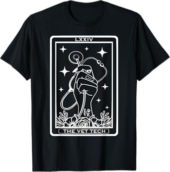 Vet Tech Tarot Card Veterinarian Celestial Witchcraft Goth T-Shirt