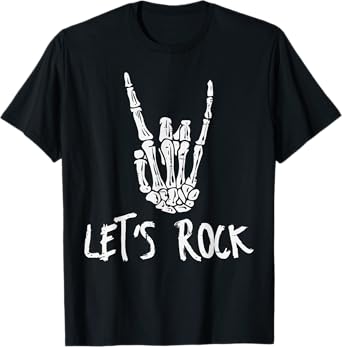 Skeleton Rocker Hand Punk Rock Music Men Boys Kids Youth T-Shirt