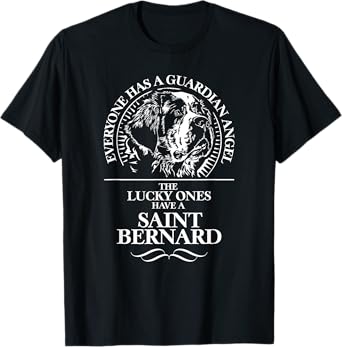 Proud Saint Bernard Guardian Angel T-Shirt tee Shirt dog T-Shirt for Men Women Kids