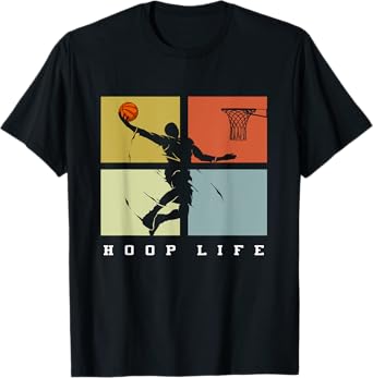 Basketball Hoop Life Player Retro Gift Men Boys Youth T-Shirt