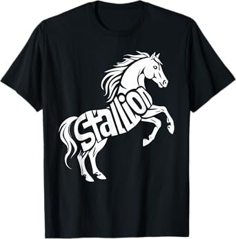 Stallion Shirt Stylish Typography Equestrian Horse Stallion T-Shirt