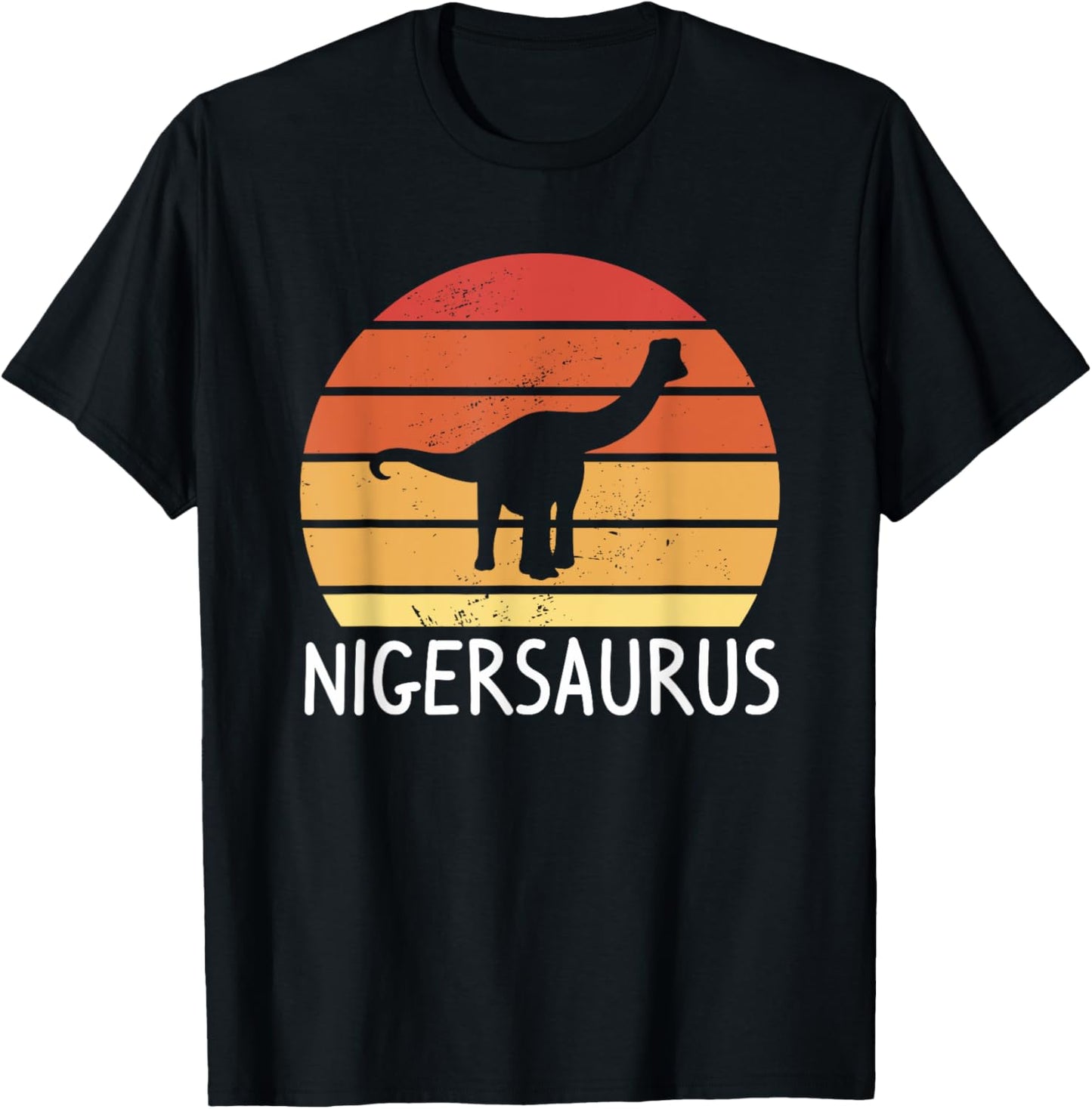 Nigersaurus Dinosaur Lover Gifts Retro Vintage Black Unisex-Kids T-Shirt