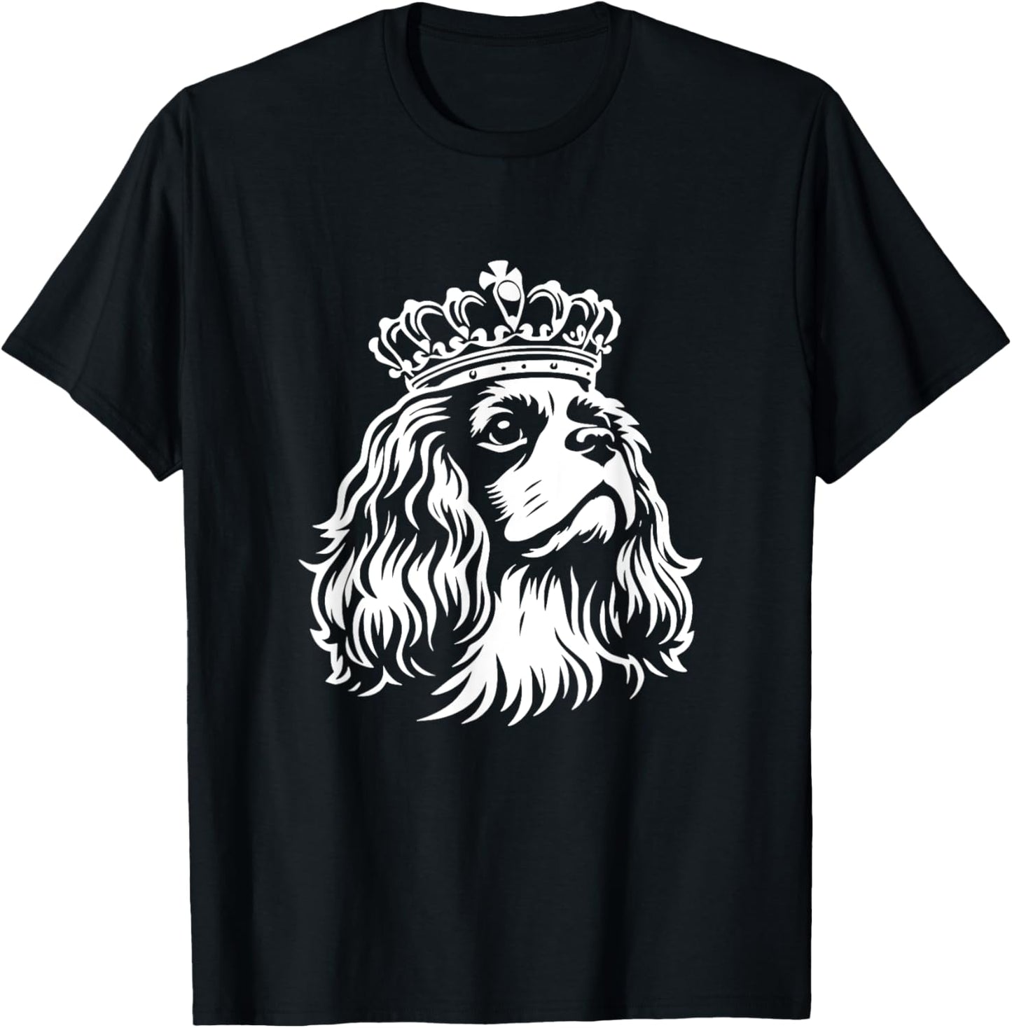 Cavalier King Charles Spaniel Dog With Crown Design T-Shirt