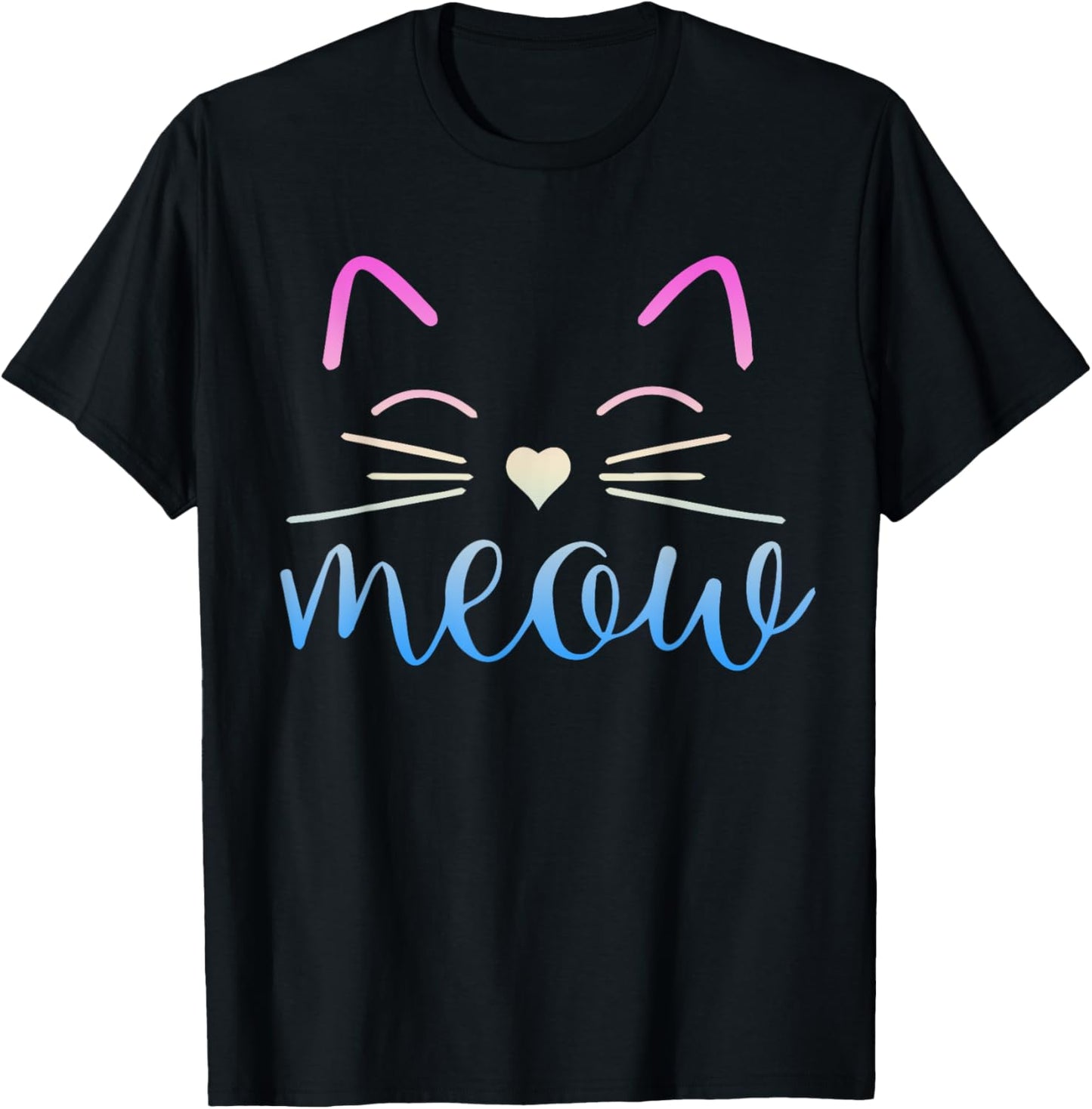 Meow Cute Cat Face Funny Quote for Cat fans T-Shirt