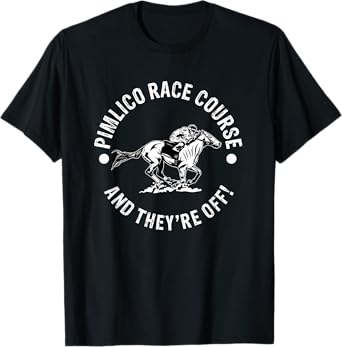 Pimlico Race Course Horse Racing Racer Equestrian MD Derby T-Shirt