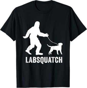 Labrador Retriever Funny Sasquatch Gifts | Bigfoot & Dogs T-Shirt