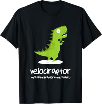 Math Shirt Funny Dinosaur Velociraptor Algebra Equation T-Shirt