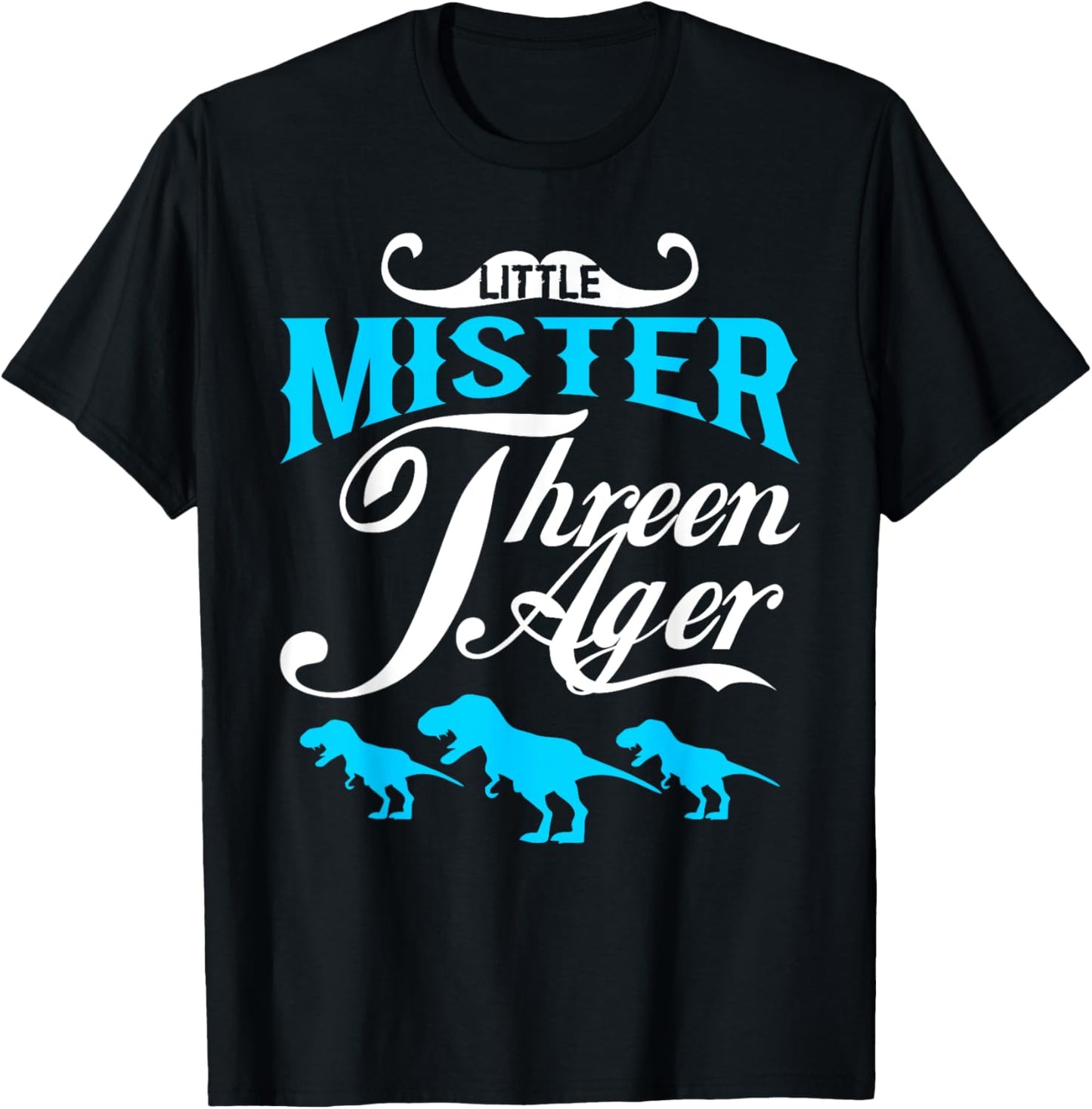 3 Year Old Boy Little Mister Threenager T-Rex 3rd T-Shirt