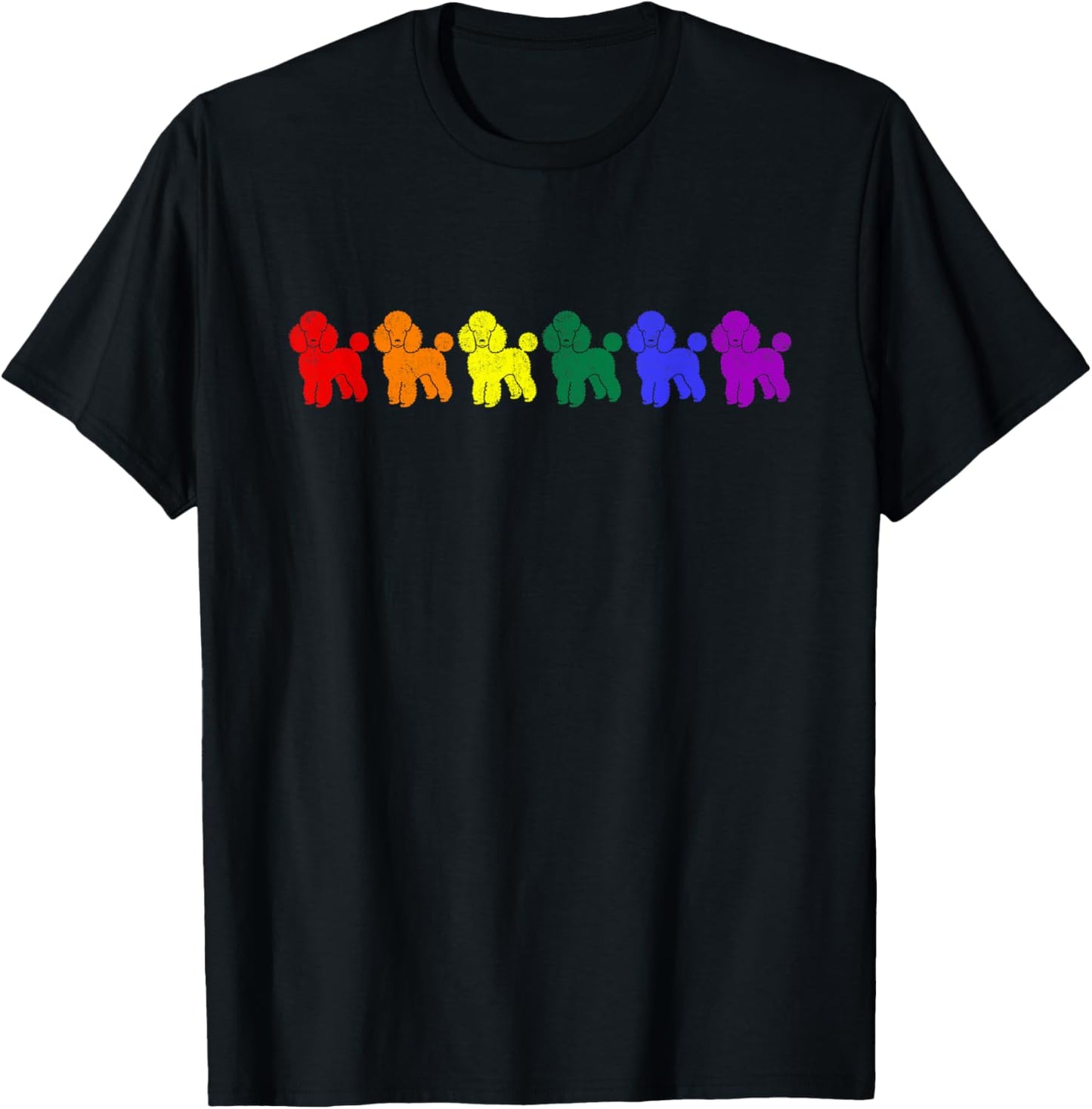 Poodle Dog LGBTQ Rainbow Flag Gay Pride Month Animal Lover T-Shirt