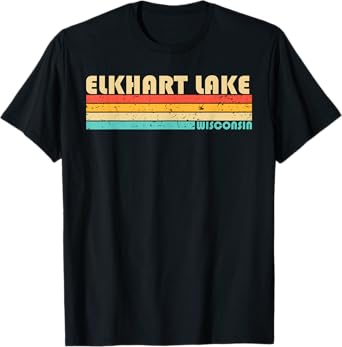 ELKHART LAKE WISCONSIN Funny Fishing Camping Summer T-Shirt for Men Women Girls Kids
