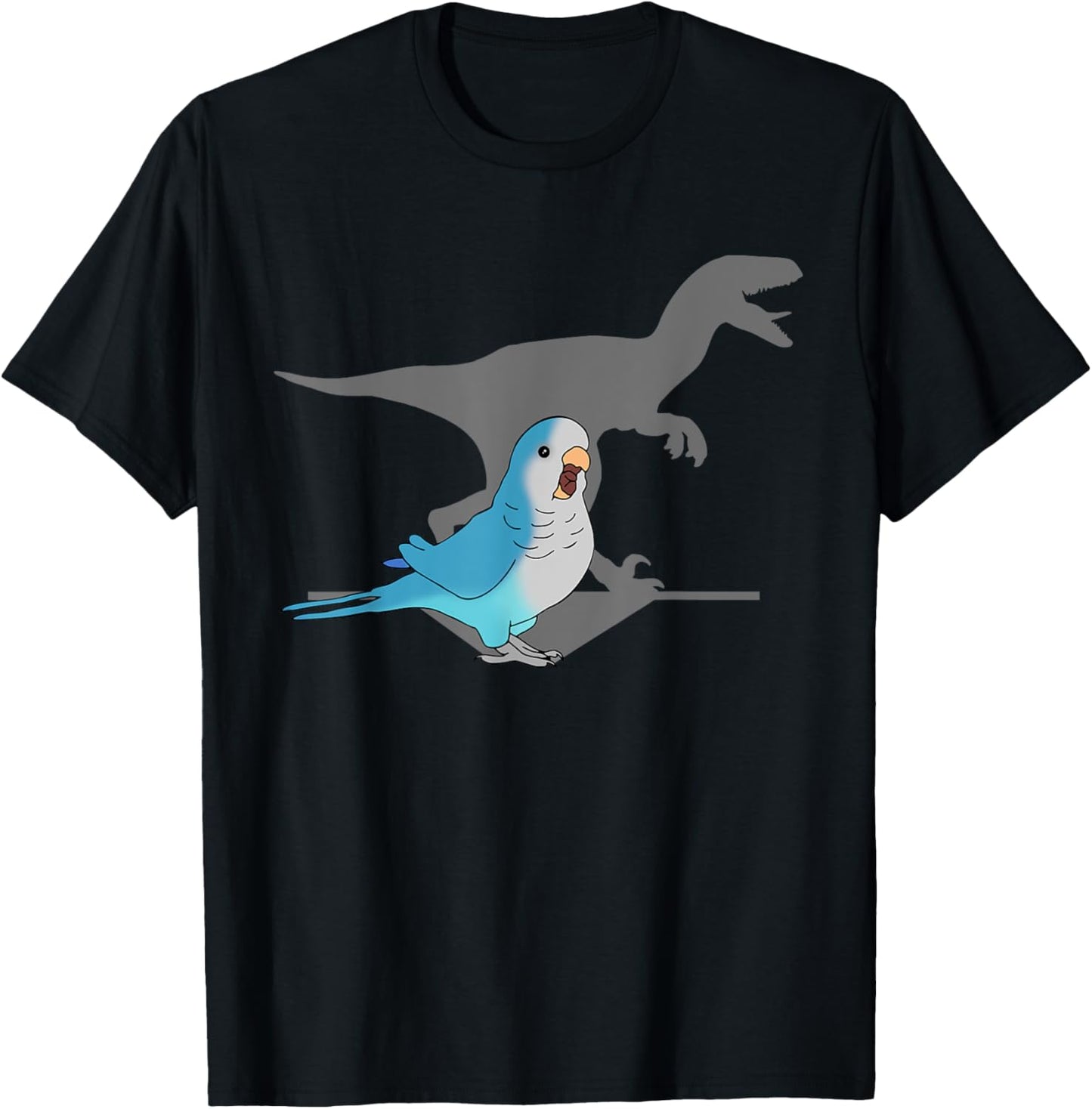 Blue Quaker Velociraptor Parrot Dinosaur Birb Funny Bird T-Shirt