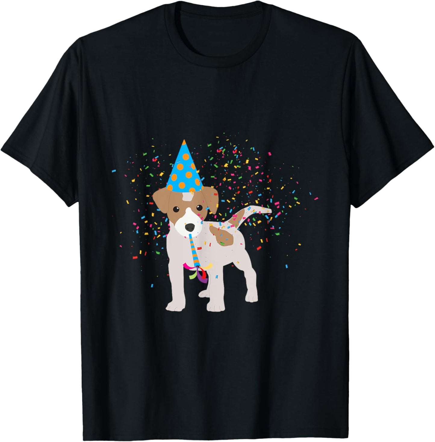 Funny Cute Dog Partying - Animals Theme Birthday Party T-Shirt