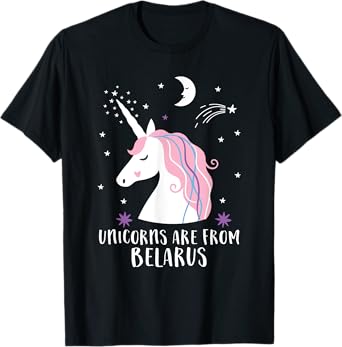 Unicorns Are From Belarus Funny Home Country Pride T-Shirt