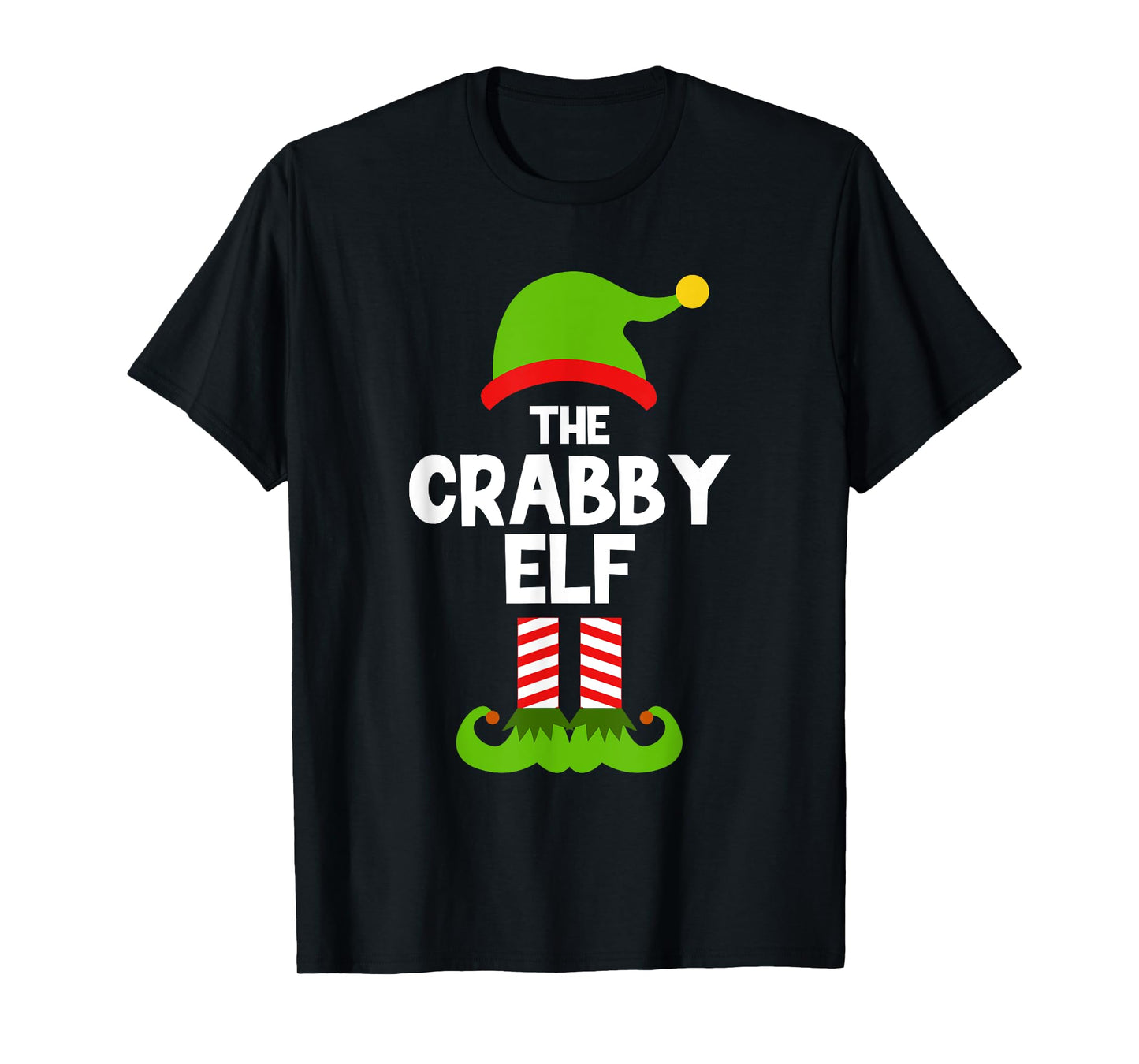 Funny The Crabby Elf Christmas Family Party Pajama T-Shirt