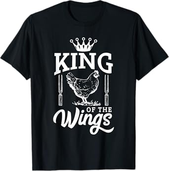 King of the Wings Funny Chicken BBQ Barbecue T-Shirt