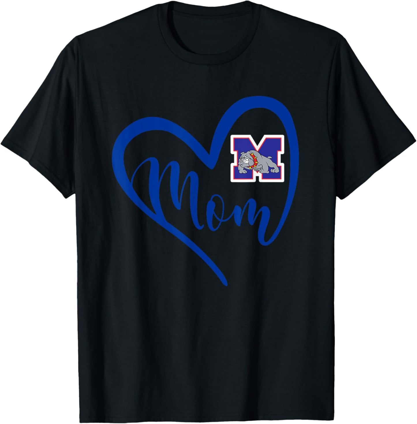 Mason Bulldogs Logo Heart Mom HS T-Shirt