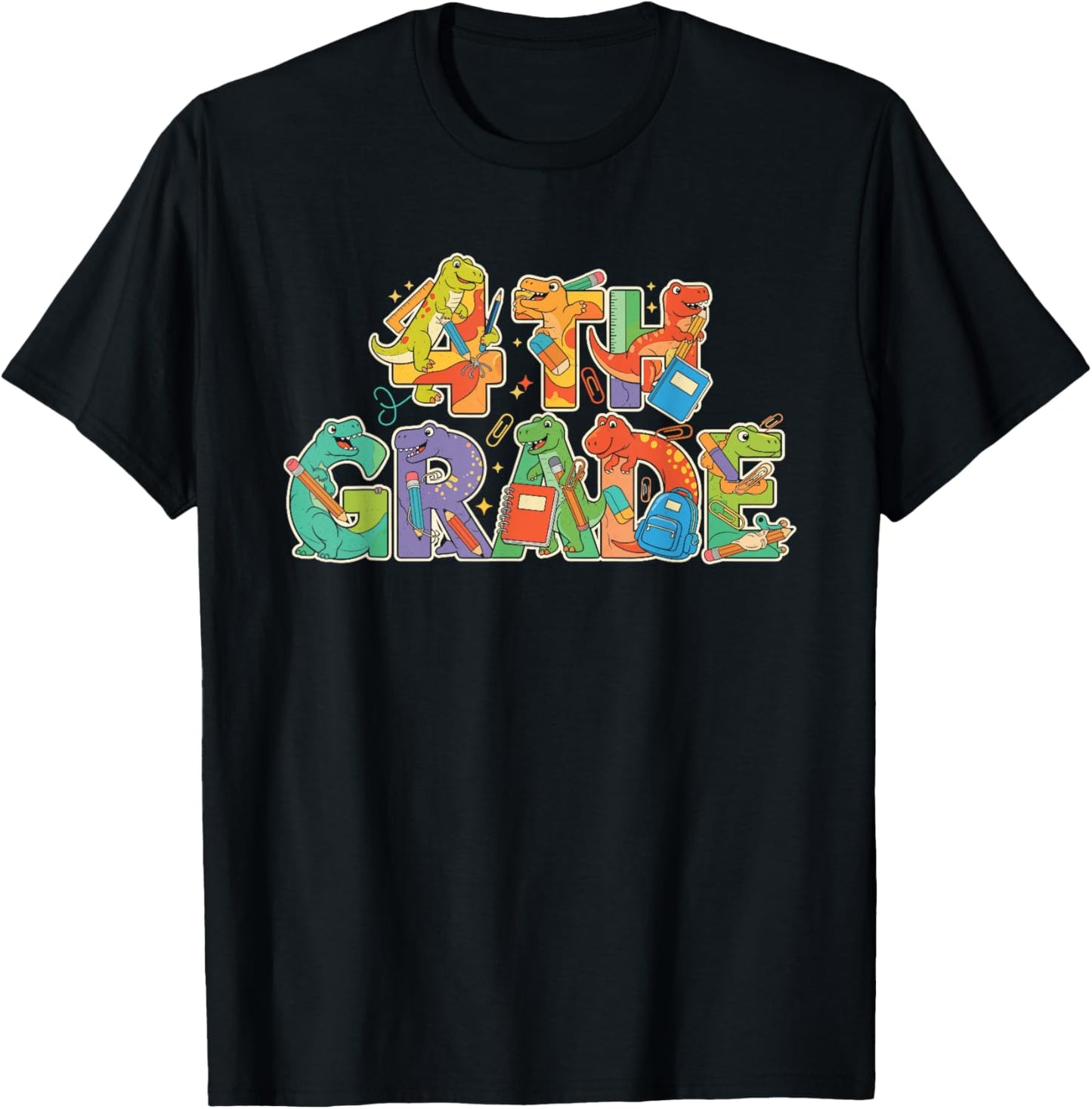 Funny T Rex Fourth Grade Back to School Kids Boys Girls T-Shirt