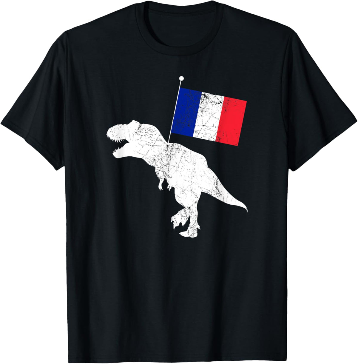 Funny French Dinosaur Tyrannosaurus T-Rex France Flag T-Shirt