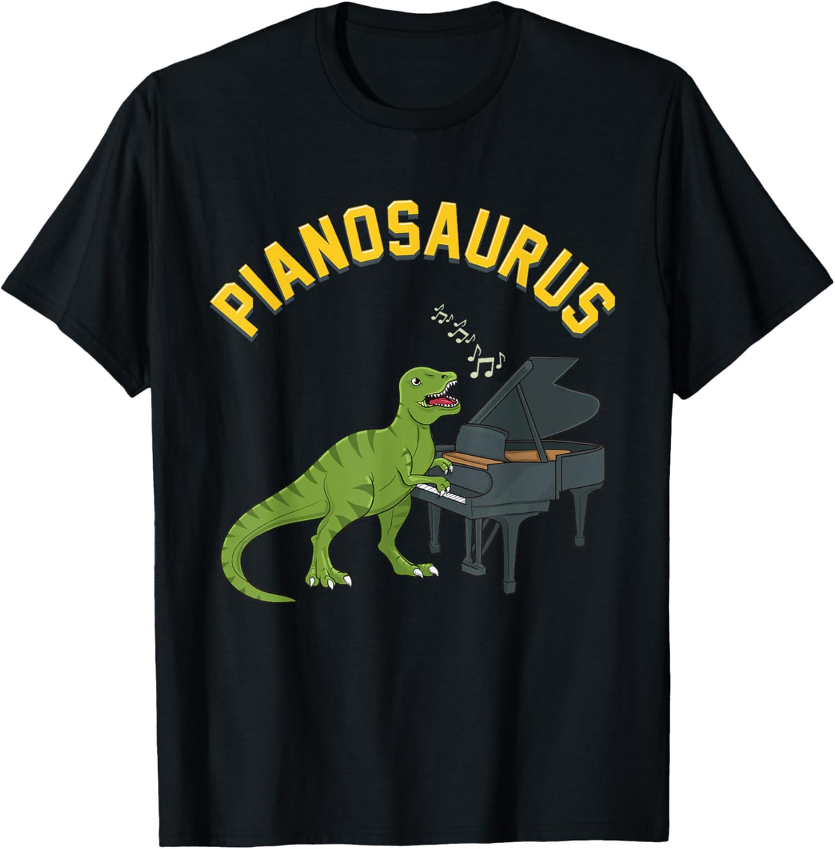 Funny Pianosaurus Cute Dinosaur Playing Piano Toddler Kids T-Shirt