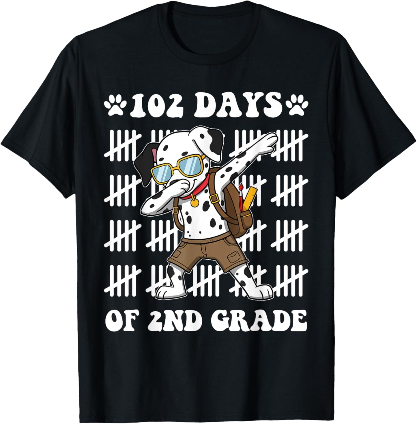 102 Day Of 2nd Grade 100 Days Of School Dalmatian Dog Lovers T-Shirt